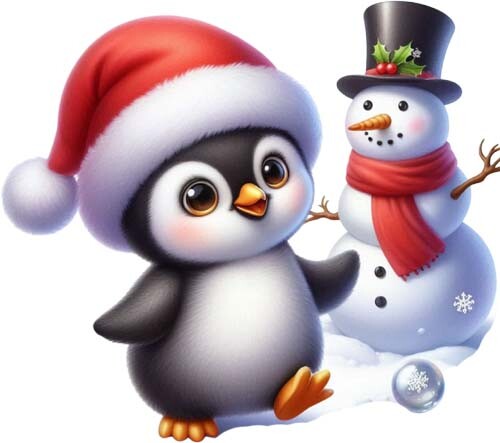 Adesivo natale pinguino - adesivo,