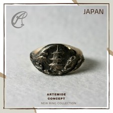 Anello maschile JAPAN per uomo in Argento 925% brunito con pagoda