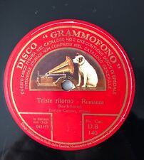 RARE 78RPM 12" ENRICO CARUSO TRISTE RITORNO/FENESTA CA LUCIVE DISCO GRAMMOFONO