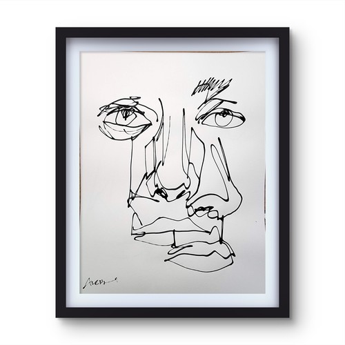 Aleph dipinto mano 14x11 - dipinto, a