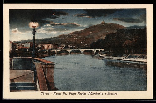 Torino fiume ponte - po,, regina