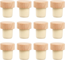 12 Pezzi Tappi per Bottiglia Di Vino in Legno E Sughero - Tappo a Forma Di T, Ri
