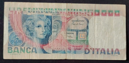 50000 lire volto donna - volto, di