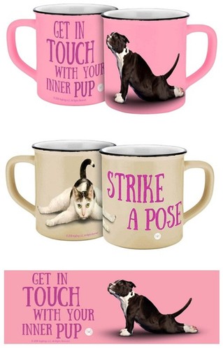 Tazza yoga gatti cani - o,