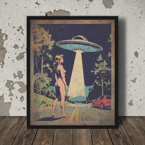 Vintage alien abduction ufo - vintage,