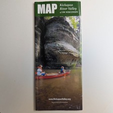Brochure mappa Kickapoo River Valley SW Wisconsin viaggio canoa kayak turismo
