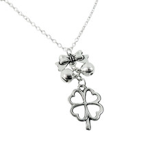 Collana CHIAMA ANGELI con ciondolo QUADRIFOGLIO portafortuna Argento Mamma Donna