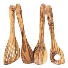 Erreke Set Utensili Cucina Legno, Realizzati a Mano in Ulivo (v5F)