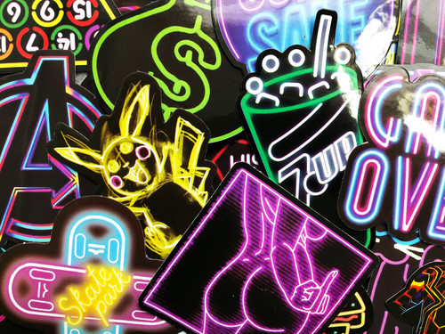 Adesivi stile neon varietà - adesivi,