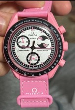 Swatch x omega mission to the pink moonphase