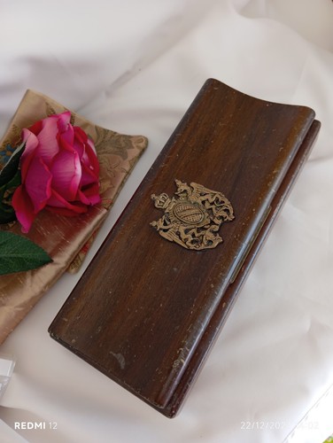 Scatola vintage legno stemma - scatola,
