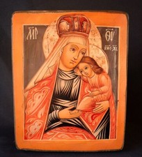 Icona della Madre di Dio 'Liberatore dai guai' legno fatto a mano arte religiosa