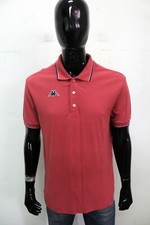 Kappa Polo Taglia XL Uomo T-Shirt Maglietta Maglia Rosso Cotone Logo Man