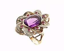 Anello stile antico oro 14 kt