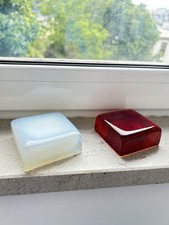 DUE FERMACARTE VETRO CRISTALLO DI MURANO 60s VISTOSI TOSO SEGUSO  PAPERWEIGH