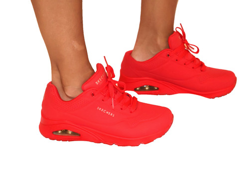 Sneakers red skecher street - sneakers,
