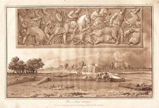 Catania Ancient Bath Ruins Antichità Sicily Acquaforte Incisione Sepia 1780