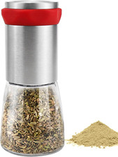 Macina Spezie Manuale Macinino per Peperoncino in Acciaio Inox E Vetro Smeriglia