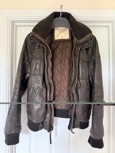 Giacca pelle abercrombie - di, &