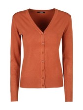 Solada Cardigan donna in maglia con bottoni - arancione