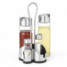 Oliera Acciaio e Vetro 4 pezzi