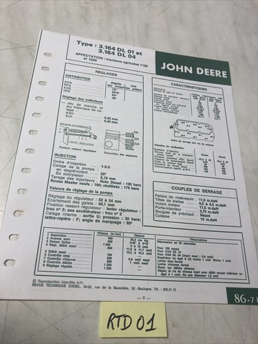 Fiche technique moteur diesel