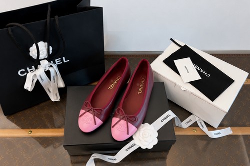 Ballerine chanel rosa bordeaux - rosa,