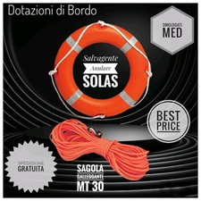 SALVAGENTE ANULARE OMOLOGATORINA CE DM N.385 - Ø61 CM +SAGOLA GALLEGGIANTE 30MT 