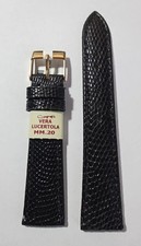 1 CINTURINO PELLE DI VERA LUCERTOLA IGUANA NUOVO DA 20 / 16 mm. COLORE NERO