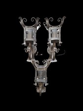 Set Di Antiche Appliques In Ferro Battuto Da Esterno/interno 900