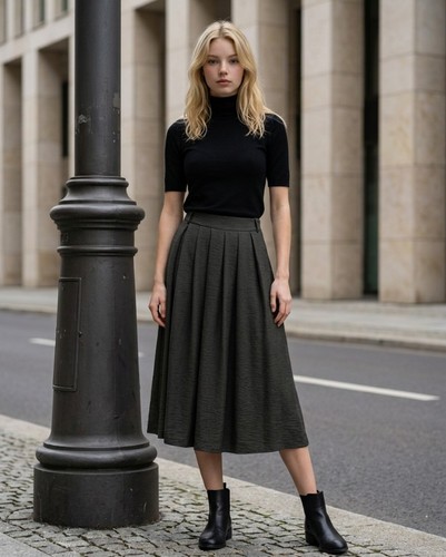 Gonna con pieghe palazzo - con,
