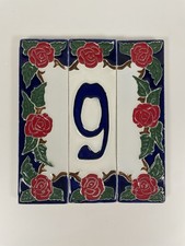 Numero Civico in ceramica con rose componibile