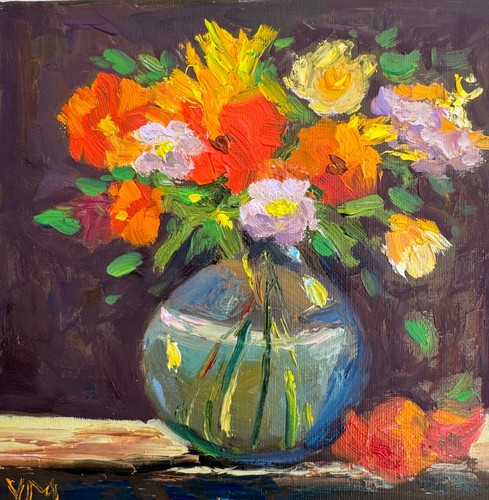 Dipinto olio fiori selvatici