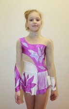 Body Ginnastica Ritmica 271-71 Cristalli Swarovski Competizione Ragazza 134-142cm