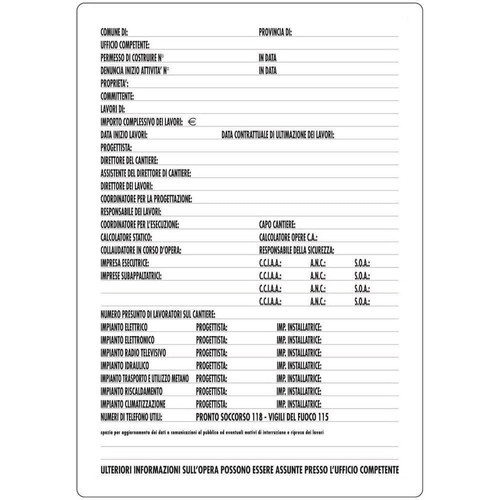 Cartello cantiere concessioni - cartello,