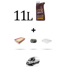 HOFFCAR Kit tagliando 3 FILTRI e 11L OLIO per Ford Transit 2014 2.0 EcoBlue 96kw