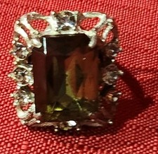 Anello Vintage SARAH COVENTRY Celebrità Anni 60 Quarzo Fumè Misura 6,5