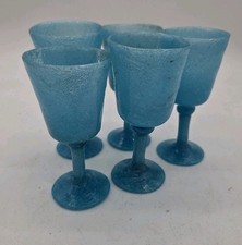 Set 6 bicchieri calice blu