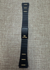 Autentico Seiko SQ Vintage Uomo Acciaio Black Steel PVD Watch Band 20mm Z1484-E