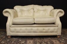 Divano / Sofa / 2 posti /  originale Chesterfield Chester / pelle bianco avorio
