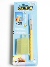 CUTTER/COLTELLI PER LAVORI ARTISTICI OLFA AK-1 COLTELLO+25 LAME DI RICAMBIO