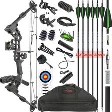 X8 Set Frecce Borsa Arco Composto Tiro con l'Arco 20-70lb Arco Regolabile Caccia 320FPS R/LH