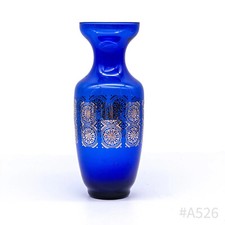 Vintage Vaso Di Blu Vetro Con