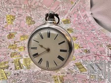 Verga Doppia Cassa Argento . Birmingham 1840 . OROLOGIO TASCA