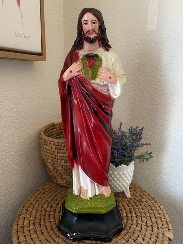 Statua vintage sacro cuore - statua,