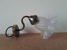 Lampada da parete stile applique modello liberty ottone paralume Bianco Tulip