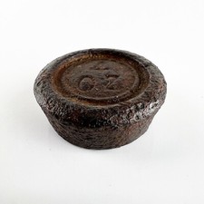 Antico peso in ferro 4 oz once per vecchia bilancia inglese d'epoca rotondo 800 
