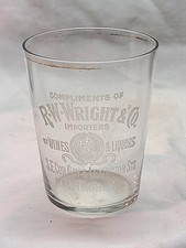 Pre proibizionismo R. W. Wright & Co Vetro inciso all'acido Baltimora Md.