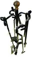 ATTREZZI CAMINO PESANTE TORCIGLIONE COMPLETO ACCESSORI PER CAMINETTI 4 PZ