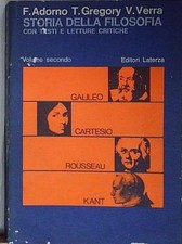 Adorno gregory verra STORIA DELLA FILOSOFIA CON TESTI E LETTURE CRITICHE. VOL. I